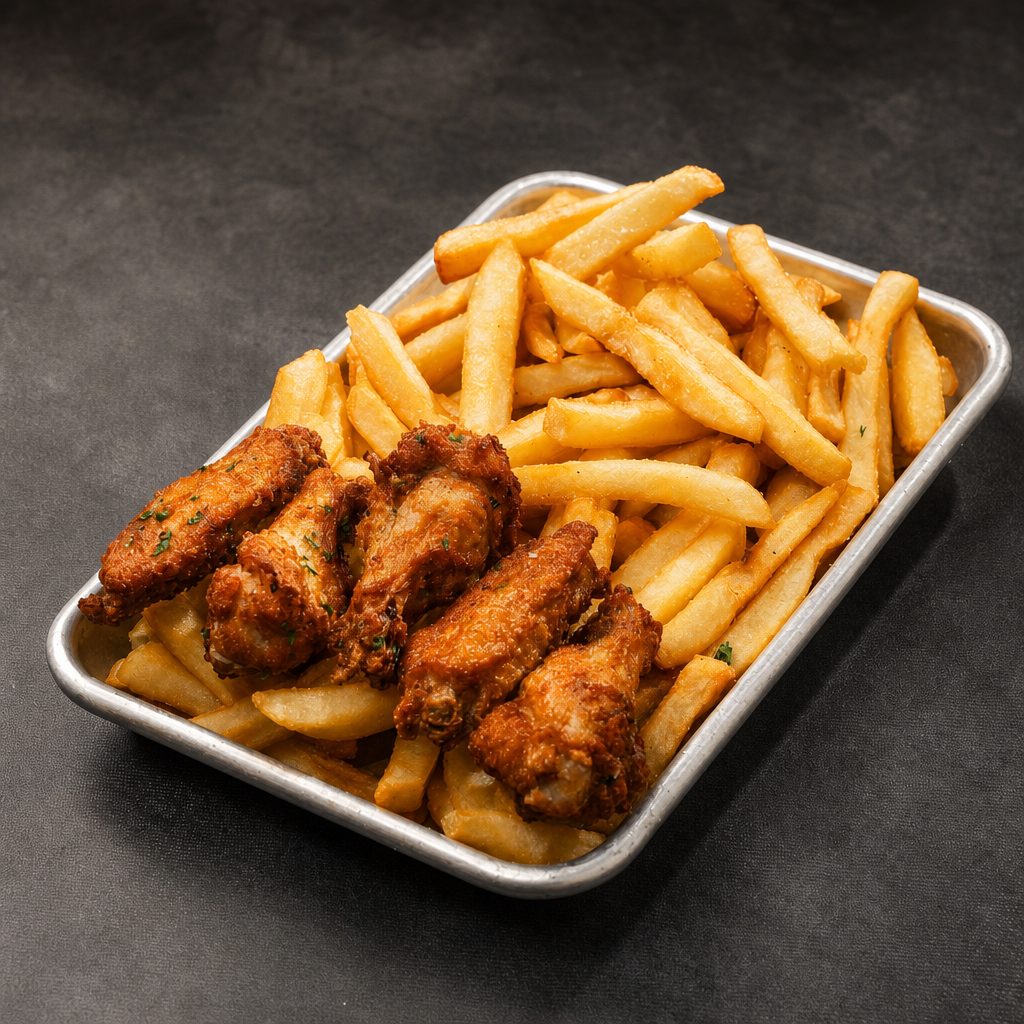 5 Wings w/ Fries.